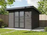 Abri de Jardin Composite ALMA - 9m2 Gris - Cabane de Jardin