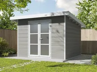 Abri de Jardin Composite ALMA - 9m2 Gris clair - Cabane de Jardin