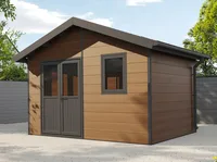 Abri de Jardin Composite ISORA - 12m2 Brun - Cabane Atelier Abri Velo