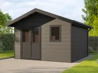 Abri de Jardin Composite ISORA - 15m2 Gris - Cabane Atelier Abri Velo