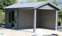 Abri de jardin composite bois et plastique (wpc) GREEN OUTSIDE St tropez 6x3 Ep.