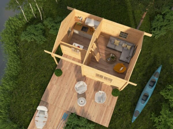 Chalet en bois 25 m² Folkstugan – Image 3