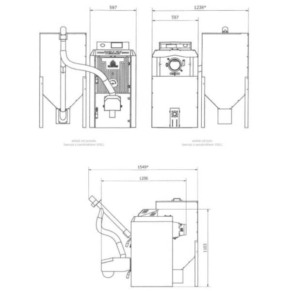 Chaudière fonte pellets granulés Klimosz Unipellet 4S – Image 4