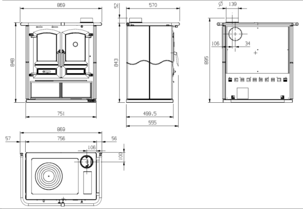 Cuisinière à bois 7.2Kw – Image 4