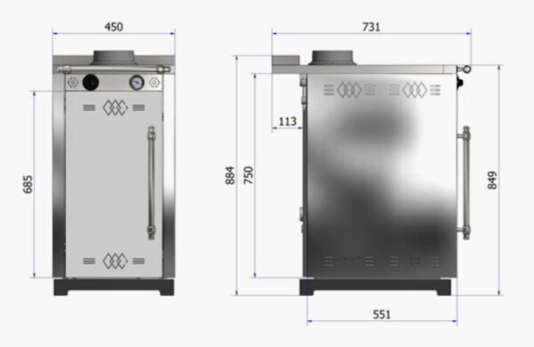 Cuisinière à bois MINA 45 cm Noire – Image 4