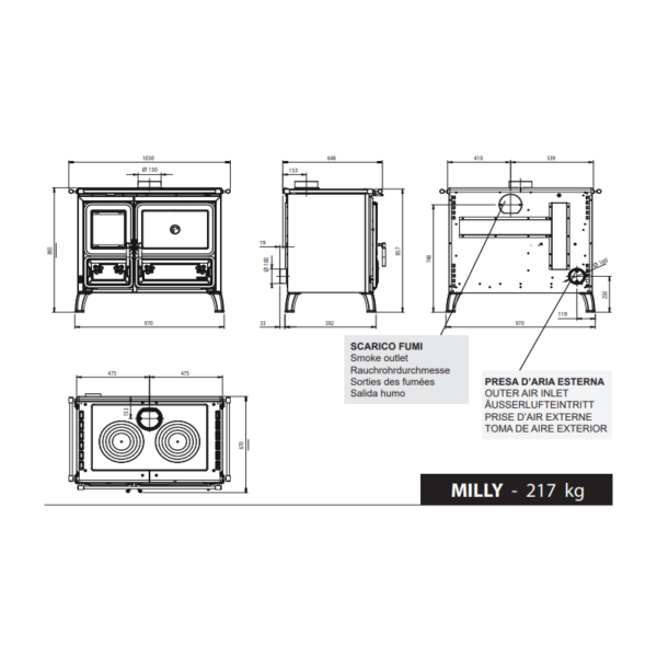 Cuisinière à bois Milly - 9 Kw – Image 7