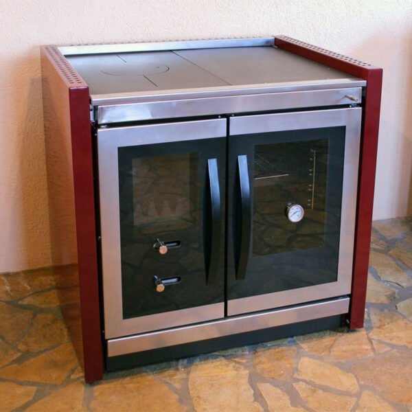 Cuisinière à bois PALANKA 91 cm rouge ou inox – Image 4