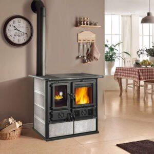 Cuisinière à bois Rosa Sinistra Reverse pierre naturelle - 10 Kw