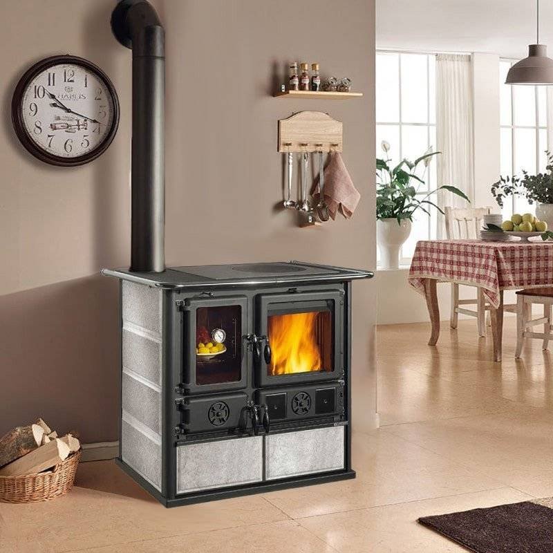 Cuisinière à bois Rosa Sinistra Reverse pierre naturelle - 10 Kw
