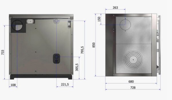 Cuisinière à bois avec four PAX 85 cm Noire – Image 5