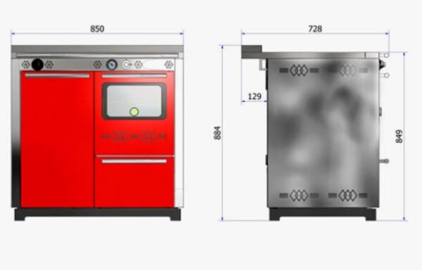 Cuisinière à bois avec four PAX 85 cm Noire – Image 4