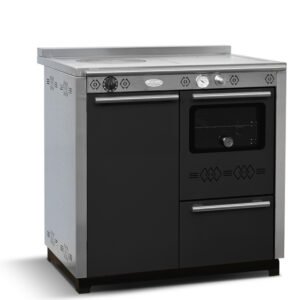 Cuisinière à bois avec four PAX 85 cm Noire