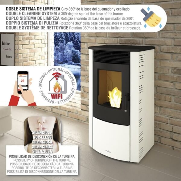 poêle à granulés pellets abril extra 11 kw bronpi – Image 4