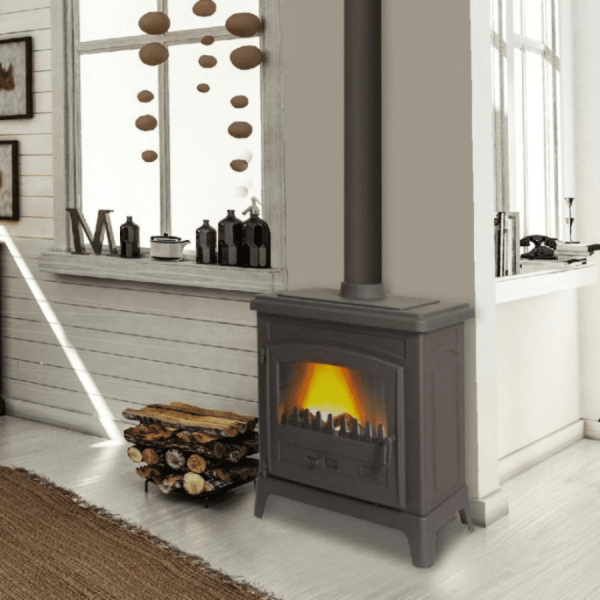 Poêle à bois GODIN Fonteval Anthracite 10 kW – Image 2