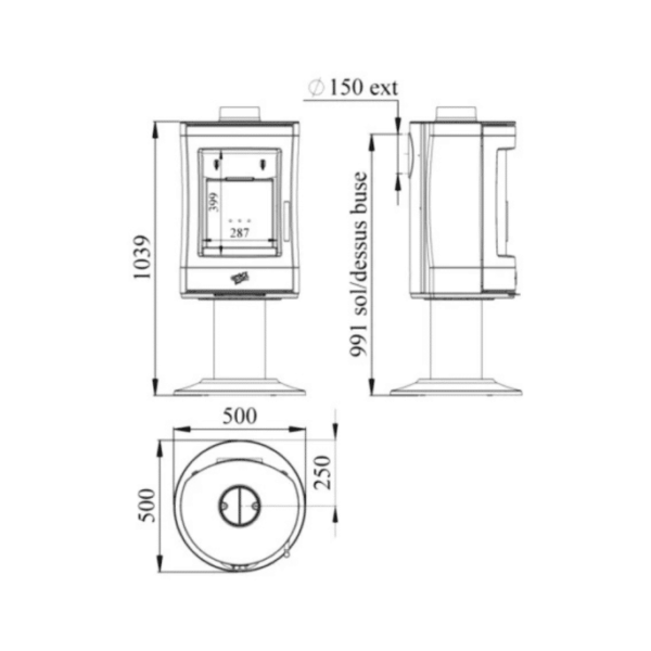 Poêle à bois Godin Mazamet 8,5 kW