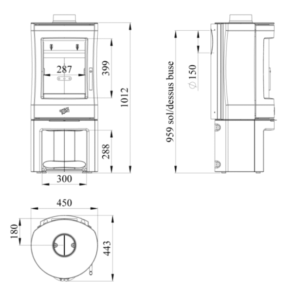Poêle à bois Godin Mirande 8,5 kW