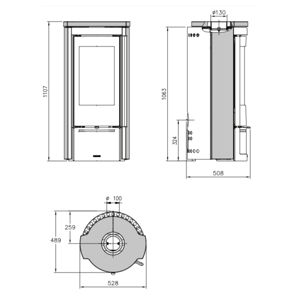 Poêle à bois Liù Petra - 7,5 Kw – Image 3