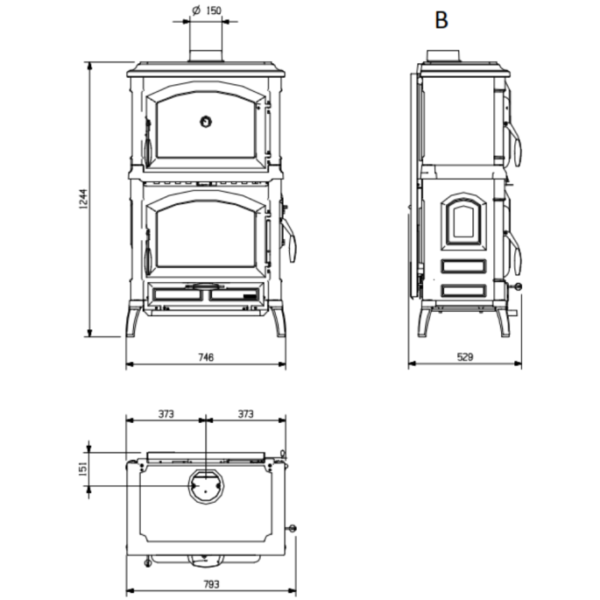 Poêle à bois en fonte émaillé Isotta Forno Evo 9.7 kW La Nordica – Image 7