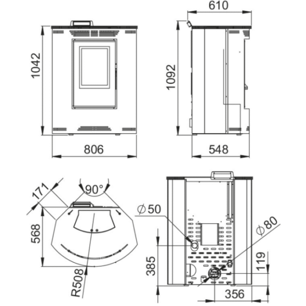 poêle à granulés bronpi princesa 11,7 kw – Image 5