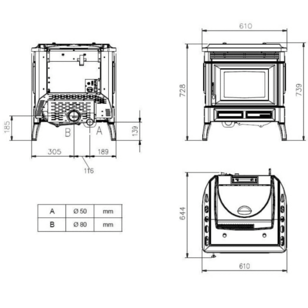 Poêle à granulés ventilé 8 kW Teodora Evo Extraflame – Image 3